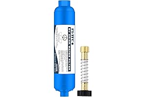 FS-TFC Elite RV Inline Water Filter with Flexible Hose Protector