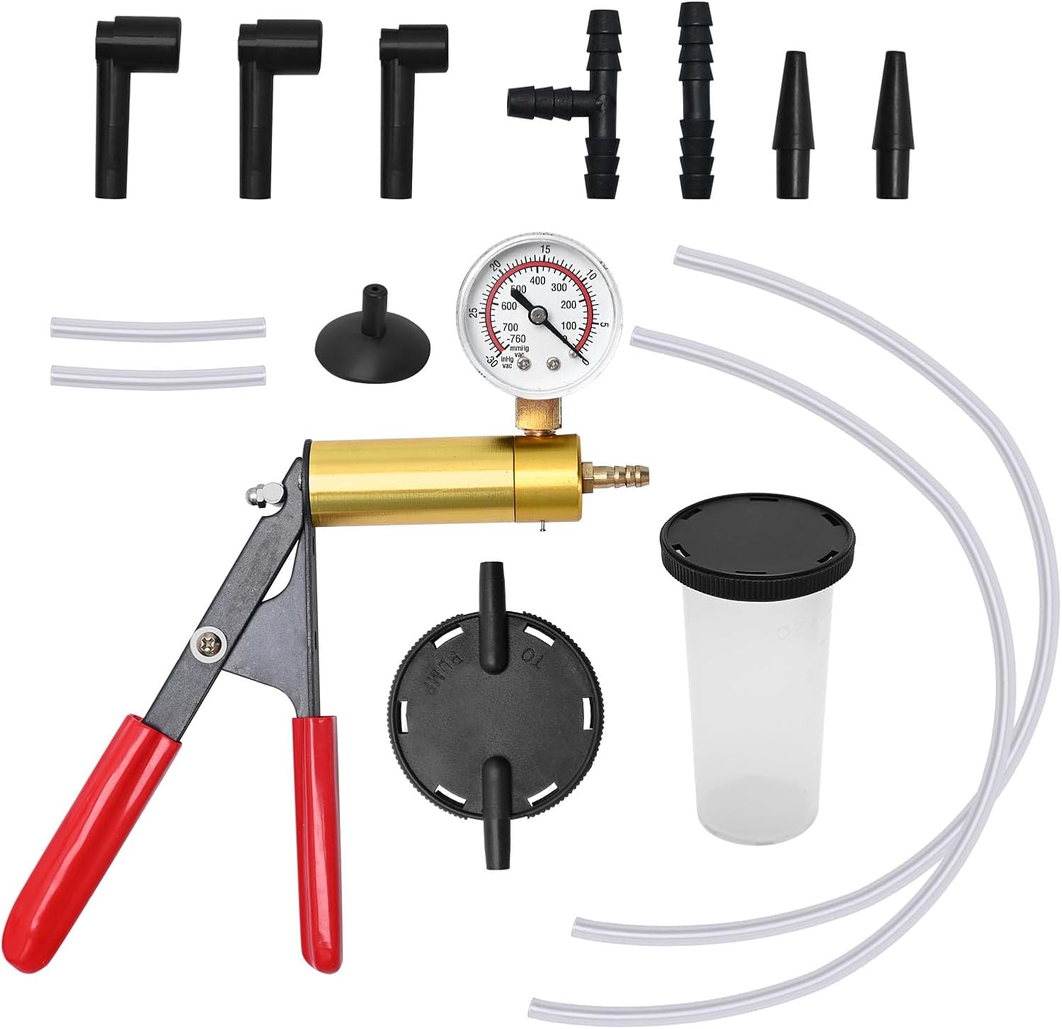 2 in 1 Brake Bleeder Kit with Hand Held Vacuum Pressure Pump, Replacement for Cars, Motorcycles, Trucks, Pickups Vehicles