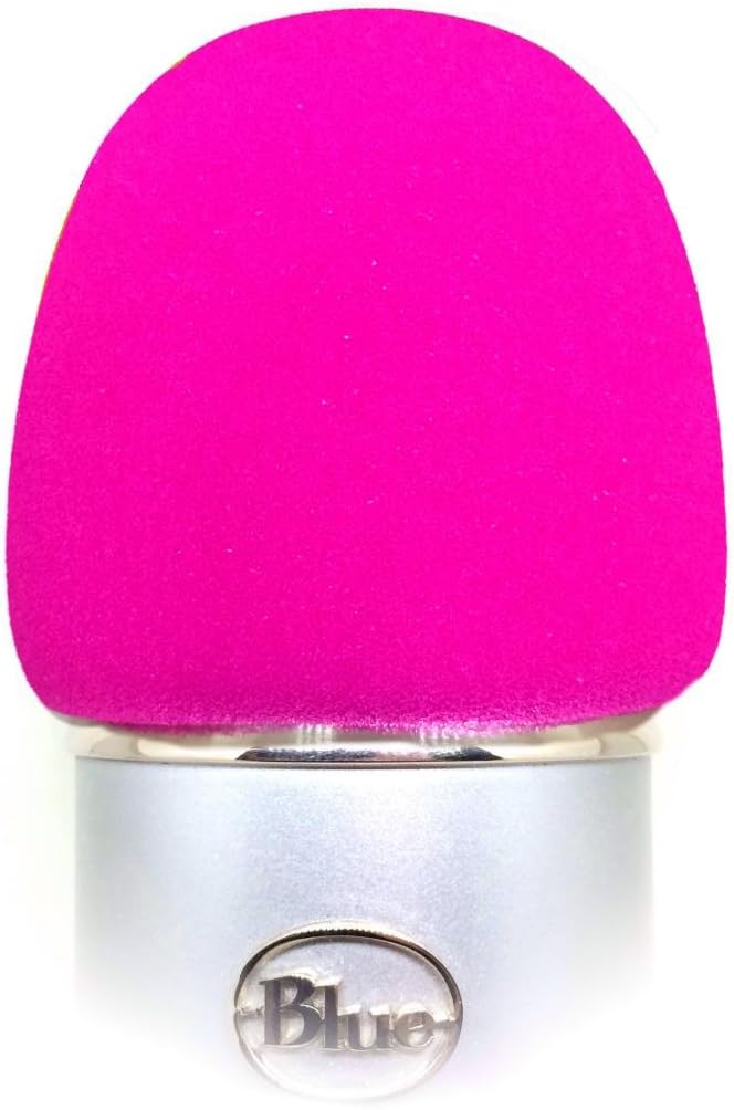 Foam Windscreen for Blue Yeti, MXL, Audio Technica, and Other Large Microphones - Pink