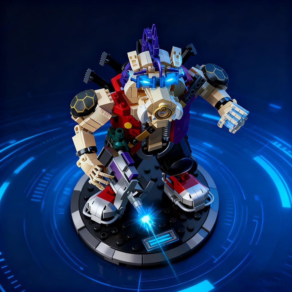 Punk Wild Boar Warrior Building Block Set, 802PCS Steampunk Animal Collectible Display Model, DIY Assembly Construction Toy Gift image 3