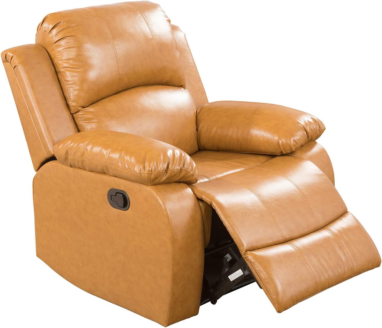 A Ainehome Recliner Chair Bonded Leather Motion Chair Recliner Chair Manual Reclining Chair for Living Room (Ginger,Chair)