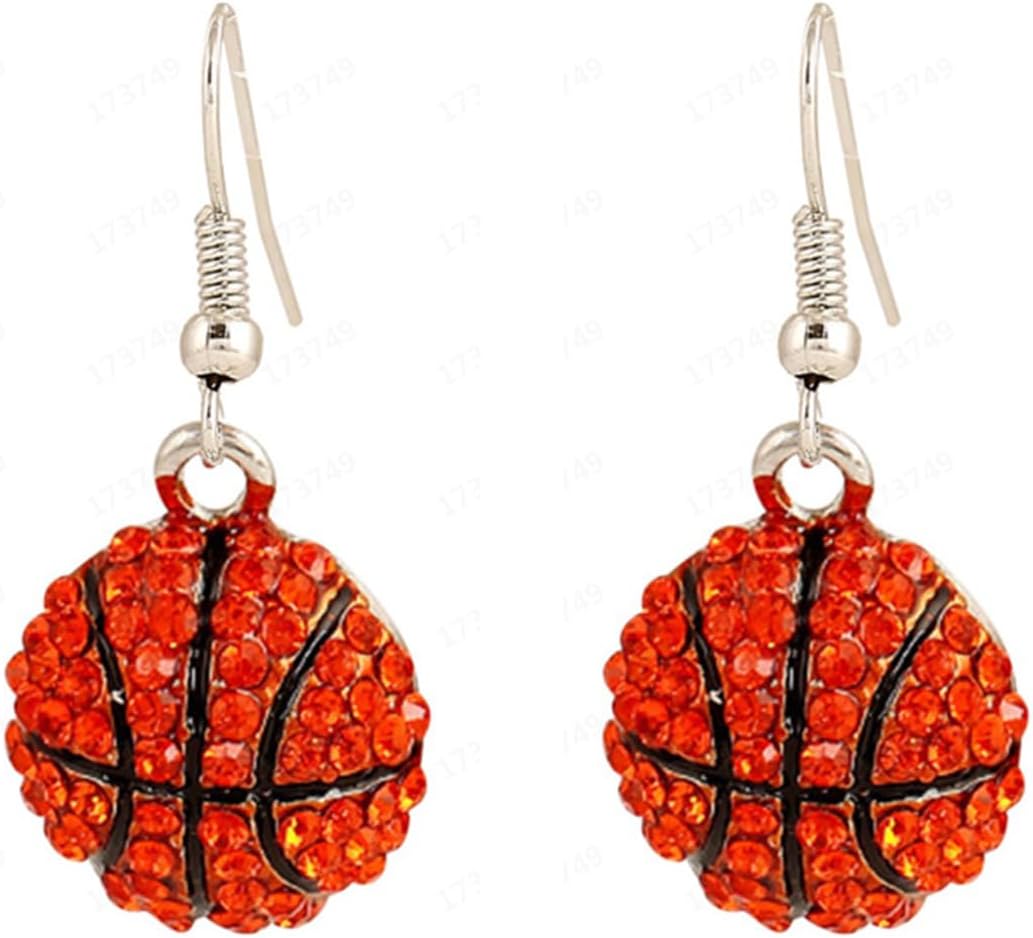 Baseball Earrings for Women Basketball Soccer Rugby Rhinestone Hollow Sport Fan Jewelry Game Day Gifts