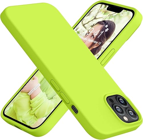 LOVE 3000 Funda compatible con iPhone 13 Pro Max  Silicona líquida gruesa  Forro de microfibra antiarañazos  Funda de protección pesada de cuerpo