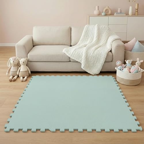 LittleTom 18 Piezas Alfombra Bebé Desde el Primer Mes - 30x30 Colchoneta de Espuma EVA Acolchada - Superficie Puzzle Antideslizante para Niños Pequeños - Suelo Protector para la Habitación Infantil
