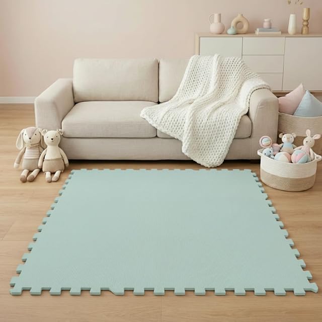 LittleTom 18 Piezas Alfombra Bebé Desde el Primer Mes - 30x30 Colchoneta de Espuma EVA Acolchada - Superficie Puzzle Antideslizante para Niños Pequeños - Suelo Protector para la Habitación Infantil