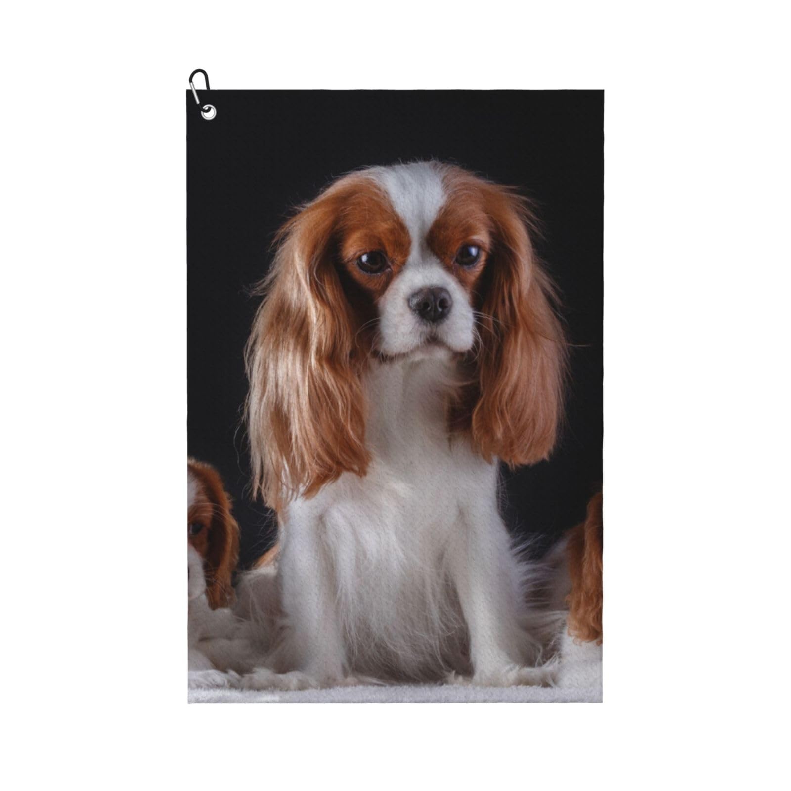 Hnnkloy Cavalier King Charles Spaniel Mother With Cubs, 16x24 in Portable Waffle Golf Towels with Carabiner Clip for Golf Bag
