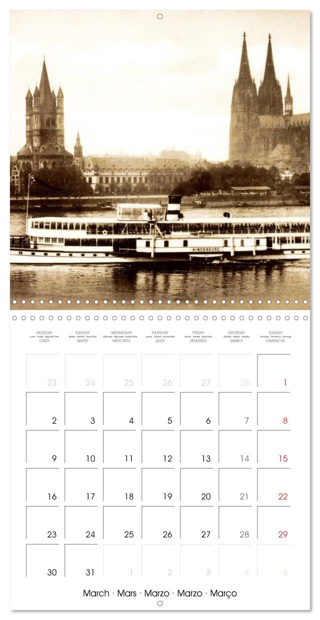 Cologne autrefois : Cartes postales historiques de la ville (Calendrier mural carré 2026 30x30 cm) Calendrier double avec une page pour vos prises de notes: Cologne : Tradition et histoire de la ville