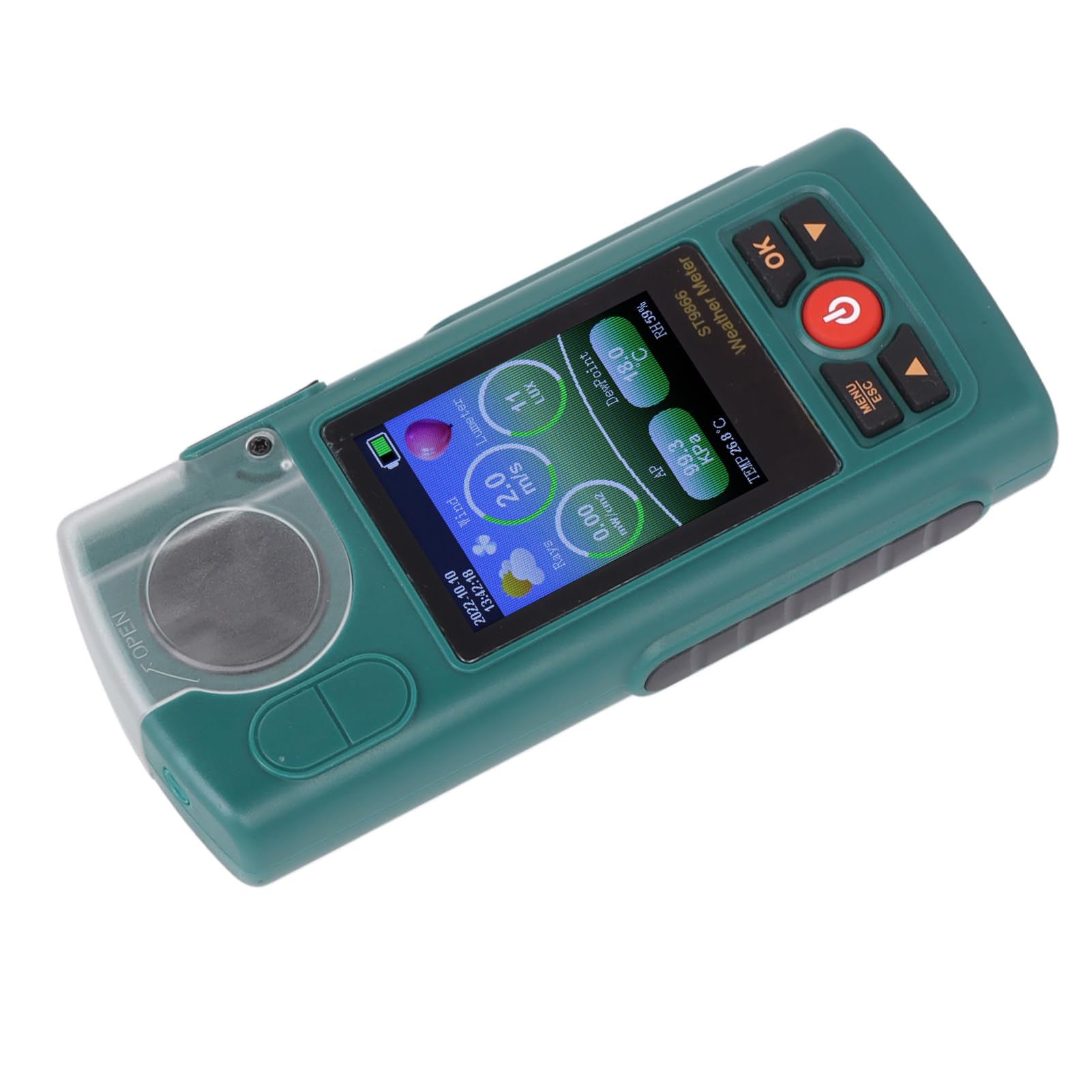 Medidor de Viento con Pantalla Sc Grande, Probador de Mano, Medidor Cfm Digital para Meteorología, Drones, Veleros, Surf, Temperatura, Humedad en el Tiempo, También Función de