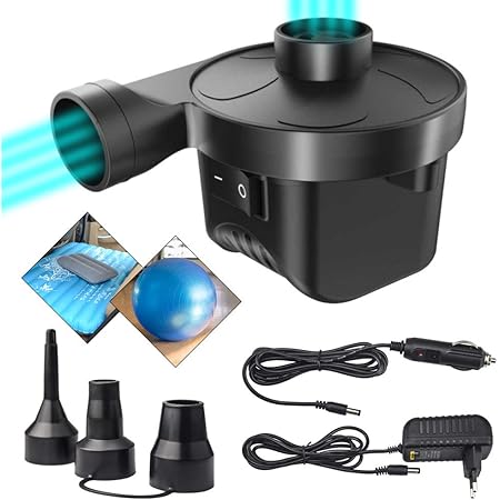 Amazon Boiros 電動エアーポンプ 電動ポンプ 充電式 空気入れ 空気抜き両対応 3種類のノズル付き 一台四役 小型 浮き輪 家庭用 車用 Boiros エアーポンプ