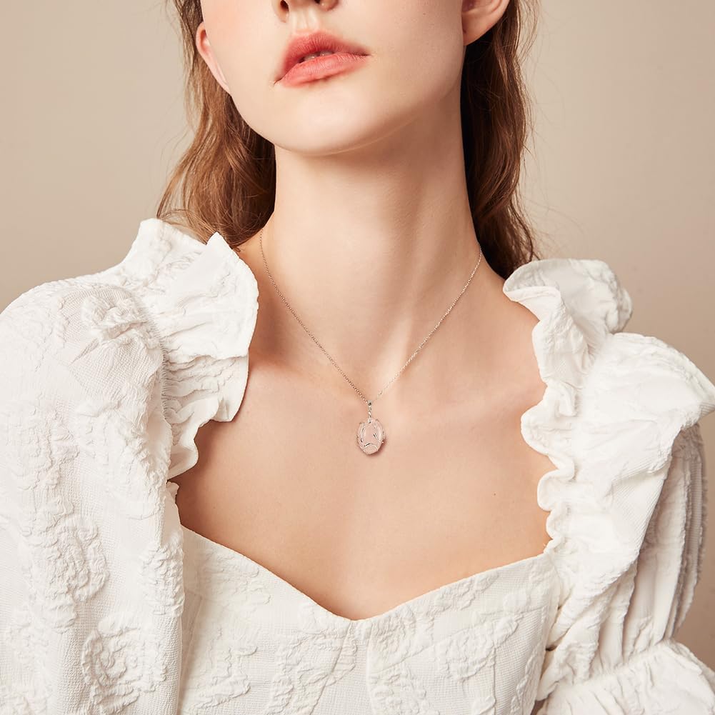 BENECREAT 925 Sterling Silver Irregular Pendant Blank, Hollow Pendant Base, Cabochon Setting with Polishing Cloth for DIY Necklace Jewelry Making - Image 6