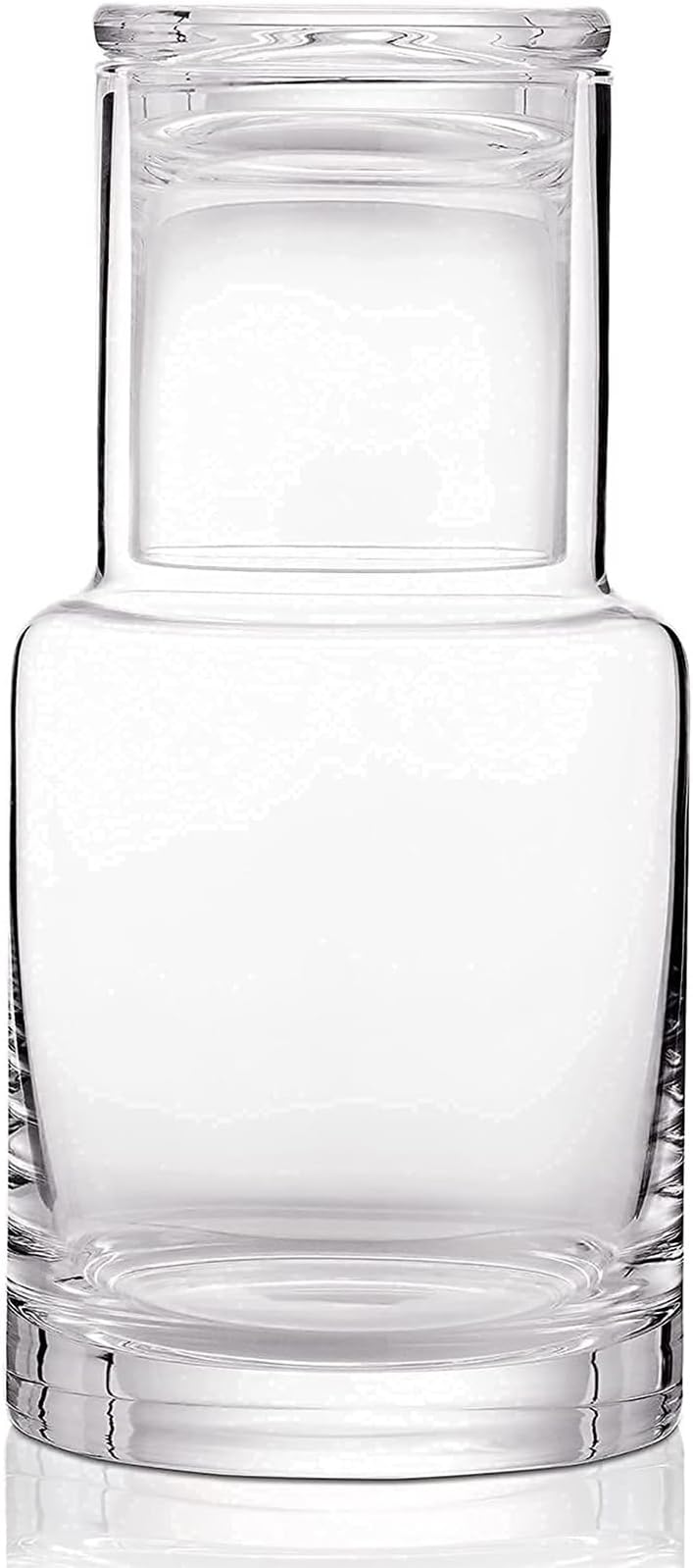 Bedside Water Carafe, Modern Night Water Pitcher with Glass Cup for Nightstand, Mouthwash Dispenser with Tumbler Lid for Bedroom, Bathroom