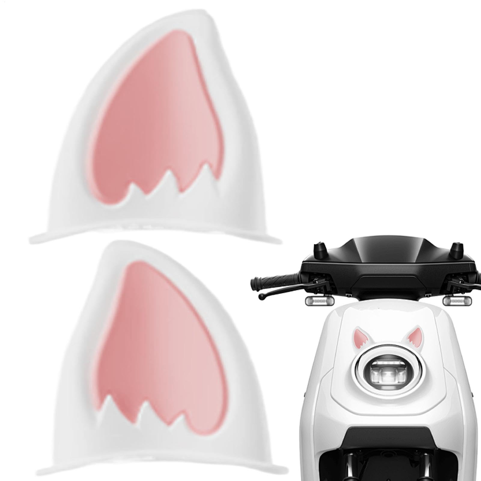 Uszy kapelusza motocyklowego, nauszniki kapelusza motocyklowego - 2X motocykl kot dekoracja kapelusza usznego, dekoracja czapki motocyklowej, akcesoria do uszu kotka samoprzylepne skórki i sztyfty