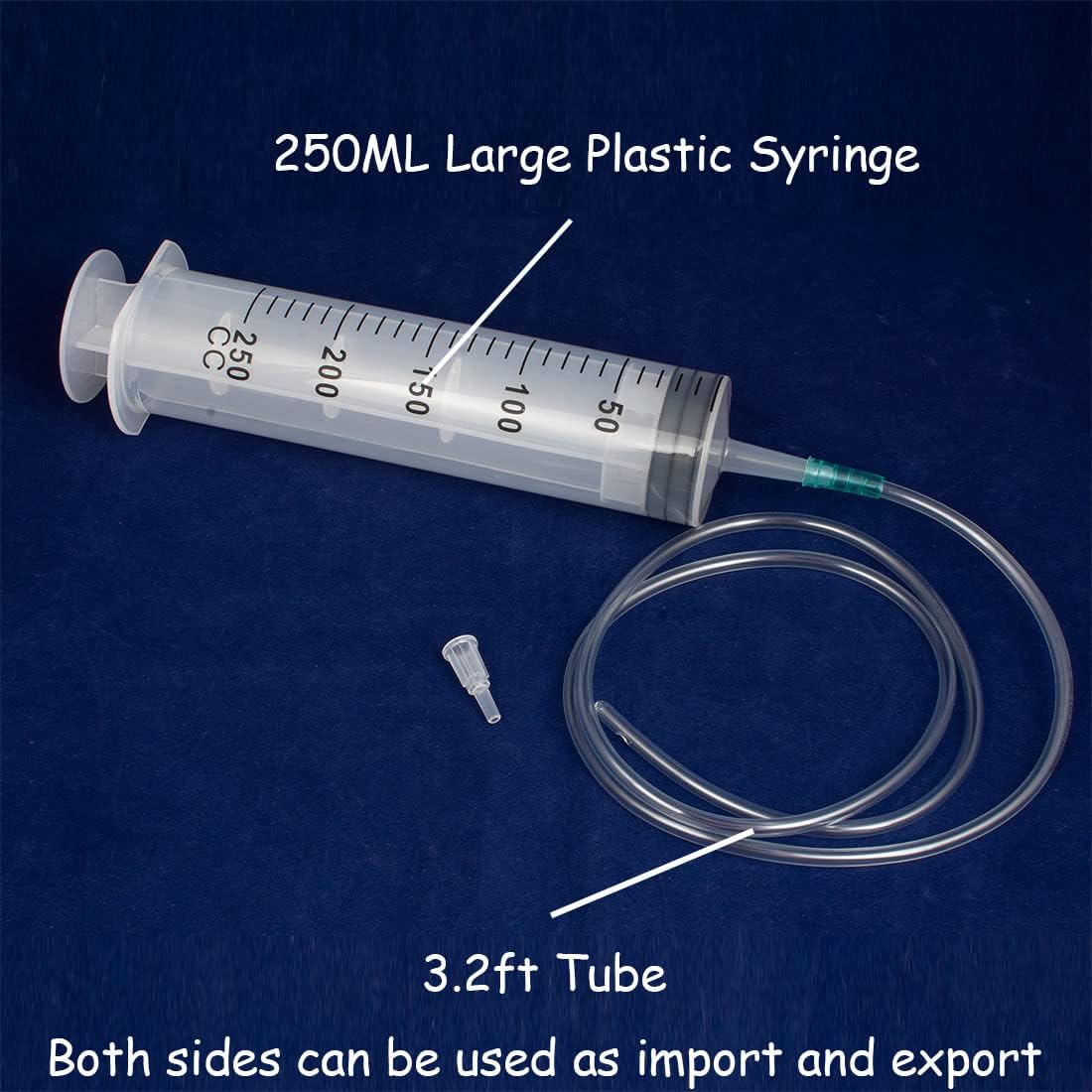 2 Sets 250ml Large Plastic Syringes with 3.2ft Tube for Liquid, Refilling, Scientific Labs,Watering Plants, Multiple Uses : Everything Else