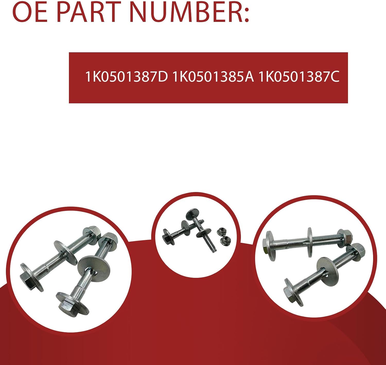 2Pcs Eccentric Alignment Camber Bolt for Volkswagen Jetta 2005-2018 for vw CC 2009-2017 1K0501387D 1K0501385A 1K0501387C Car Rear Lower Suspension Control Arm Cam Adjust Nut Kit Silver