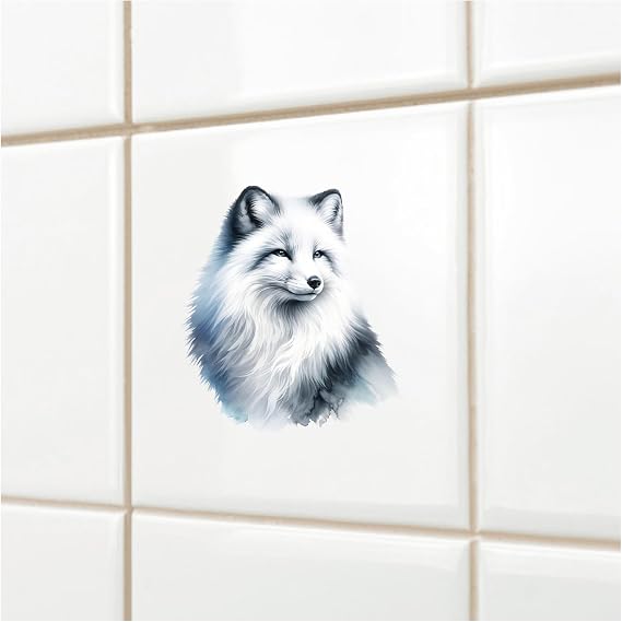 Beautiful Fox Vinyl Stickers, Arctic Animal Decals for Laptop and Tile 11cm