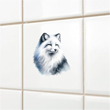 Beautiful Fox Vinyl Stickers, Arctic Animal Decals for Laptop and Tile 11cm