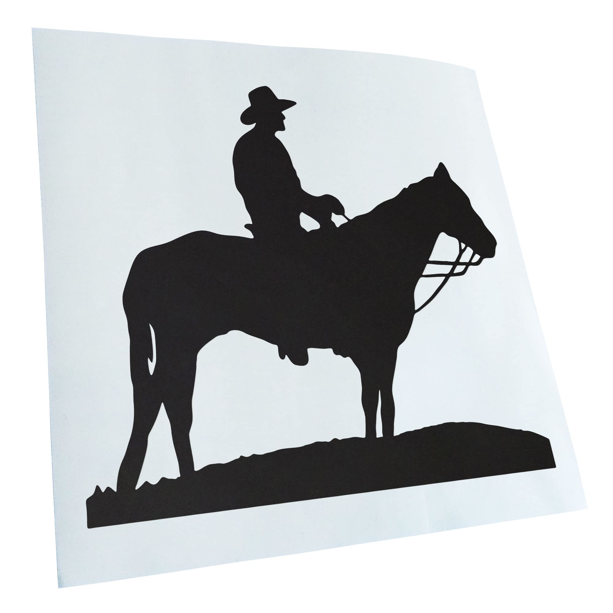 Car Sticker - Cowboy with Steppe Horse Sticker for Car, Laptop, Bicycle, Truck, Motorcycle Multicolor JDM Decal Racing