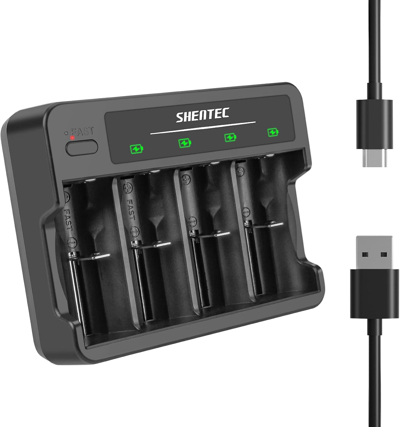 Shentec LED 4 Bay Battery Charger with USB Port Kuwait Ubuy