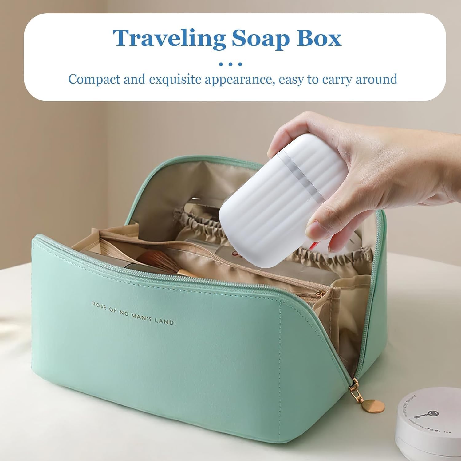 CLIXERA Soap Dishes Holder, Soap Box Dish Plate with Lid Lock Sealed Travel Hiking Leakproof Container Holder Home Shower Bathroom Soap Storage Cover Case | Pack 2 | White 3