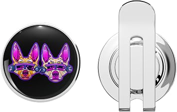 Cyber Funny Dogs Dog Love Dogs are Love Best Friend Sticker Labrador Cyber neon Punk Redbubble Golf Hat Clip with Magnetic Ball Marker