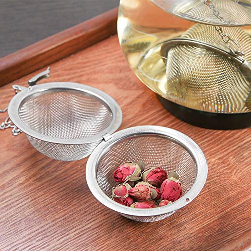 Mayata 2Pcs Stainless Steel Fine Mesh Seasoning Ball Kitchen Soup Spice Stew Filter Kitchen Tool Metal Tea Bag Tea Ball (2Pcs Flower Shape) #TOP5