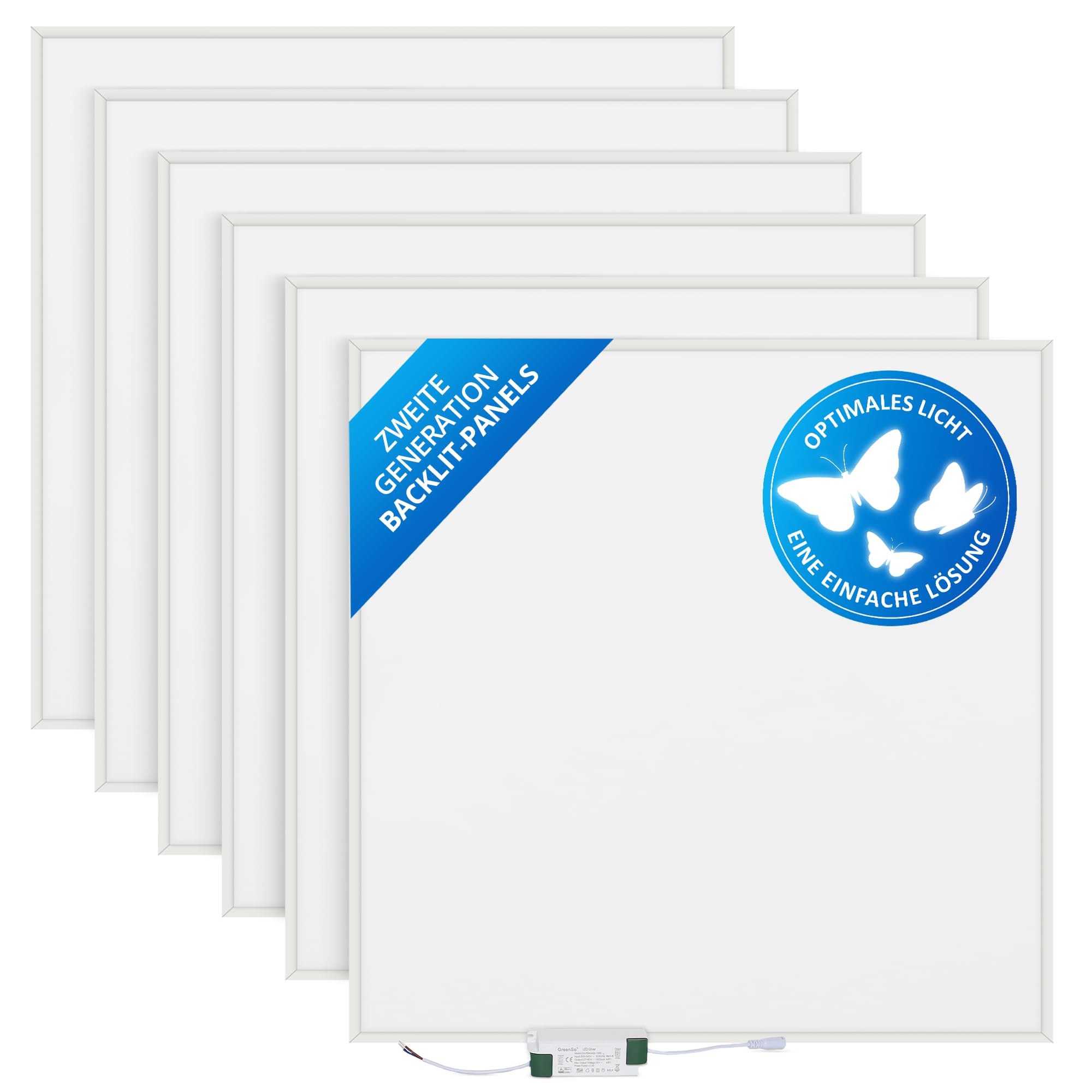 prosto 6x LED Einlegeleuchte 62x62 Neutralweiß 4000K 4000lm Systemdecken