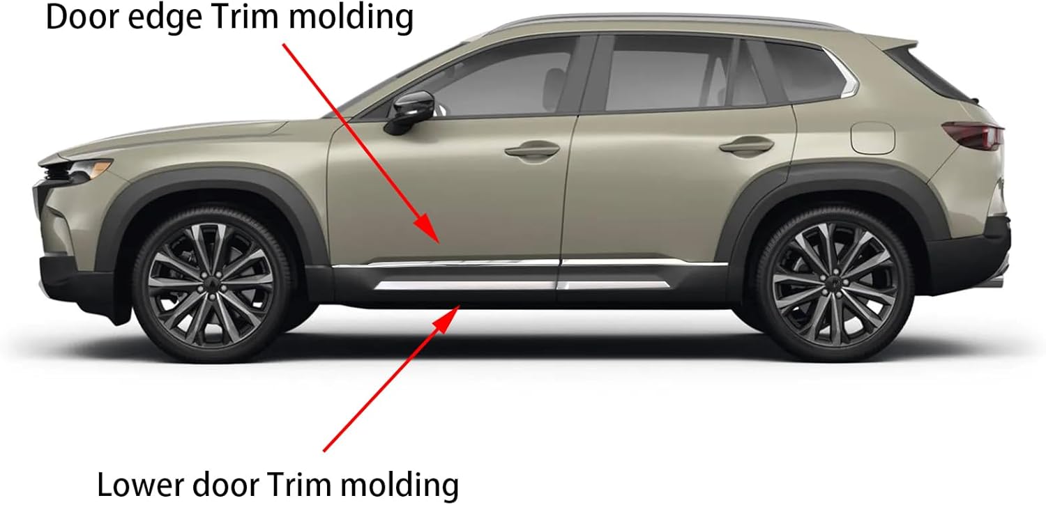 GZBFTDH Fit for Mazda CX-50 Body Side Door Molding Trim, 2023 2024 Accessories Stainless Steel Matte Silver Parts 4PCS Set