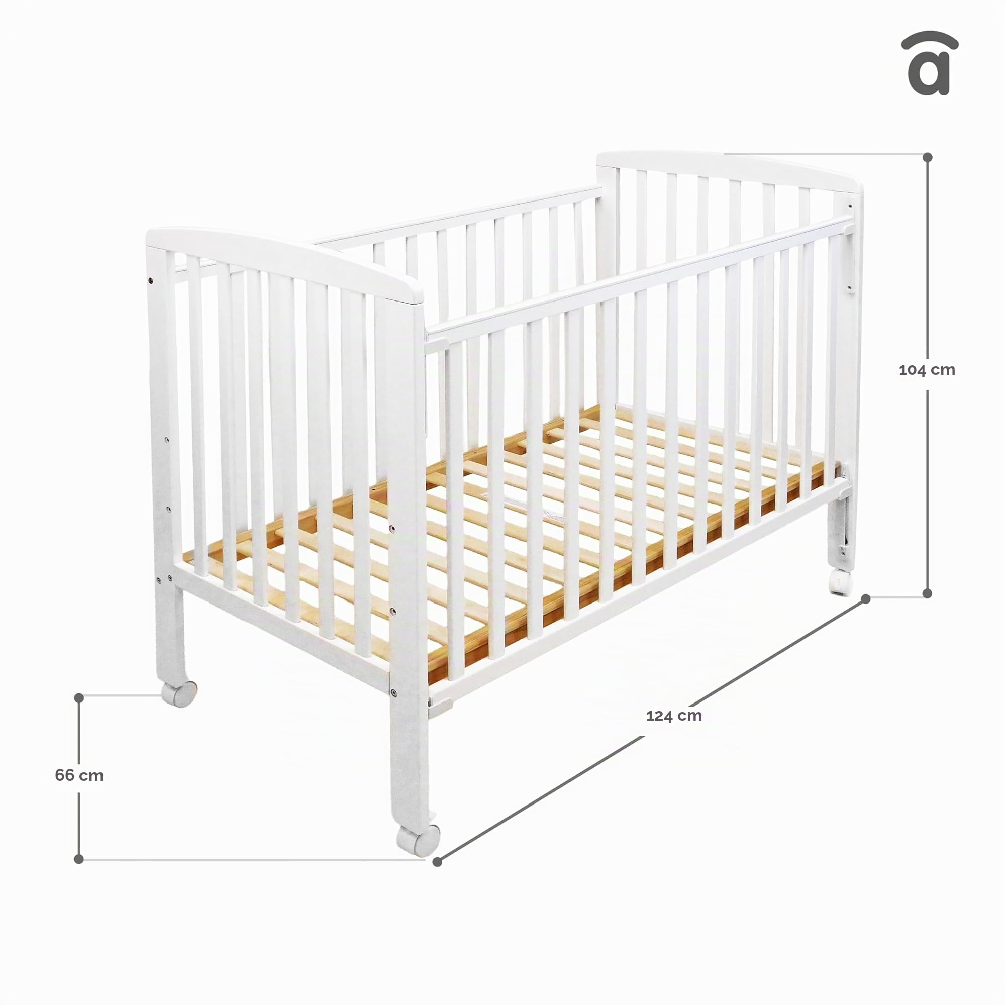 Asalvo 12371 Berceau en bois 120 x 60 cm Blanc