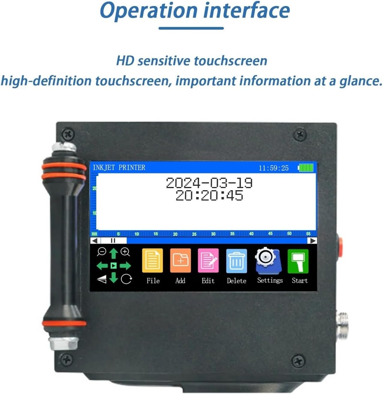 50mmポータブル手持ち式サーマルインクジェットプリンタQRバーコードバッチ番号ロゴ有効期限 有効期限、バーコード、QR コード、ロ TREEYX  ポータブルインクジェットプリンタ QRバー バッチコード 日付番号 ロゴ 有効期限ラベル モバイルハンドヘルド感熱イン ハンディ ...
