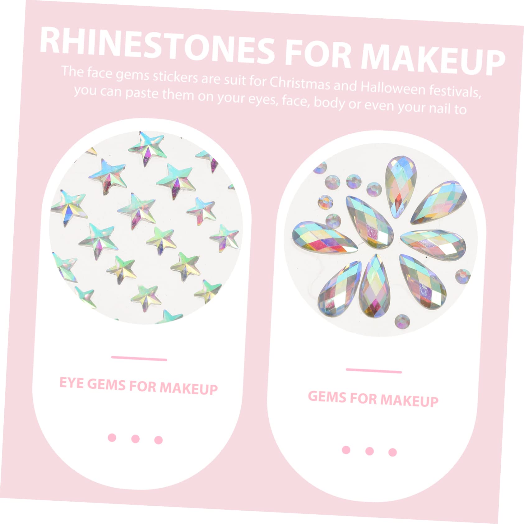Angoily 20hojas Pegatinas De Gemas Faciales Autoadhesivas Brillantes Para Maquillaje De Diseño Para Fiestas y Festivales Para Ojos Cuerpo y Uñas