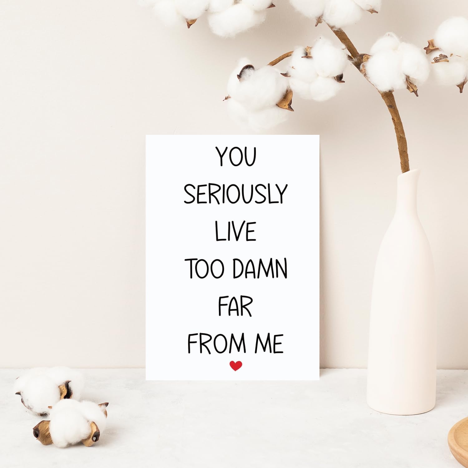 Funny Long Distance Card - You Live too Far, Sarcastic Humor Miss You Card for Best Friends & Family - Image 3