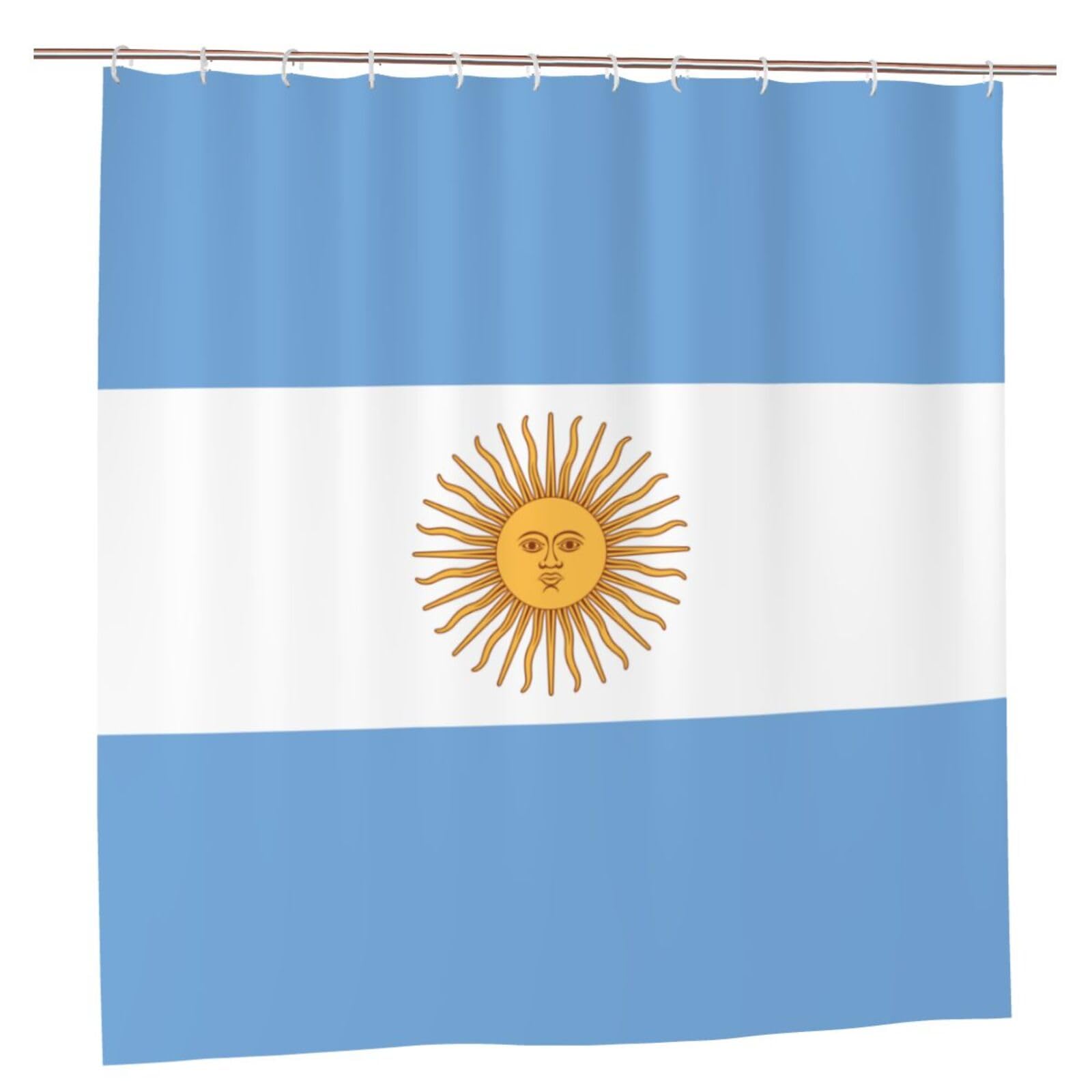 Oudrspo Argentina Flag Unique Designer Artwork Shower Curtain 72x72 Inch - Polyester Bathroom Decor with Metal Grommets