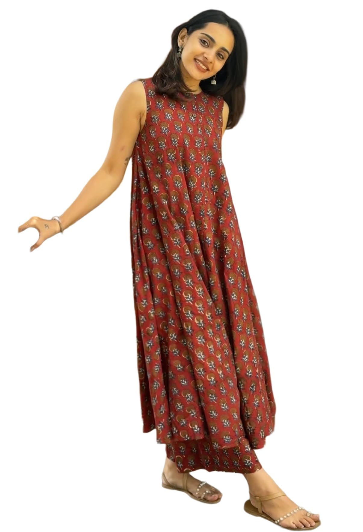ANNI Designer Ensemble de coordination ethnique pour femme | Ensemble de pantalons Kurta | Ensemble Palazzo Kurta | Ensemble élégant en coton pour femme, coordonnées pour les festivals