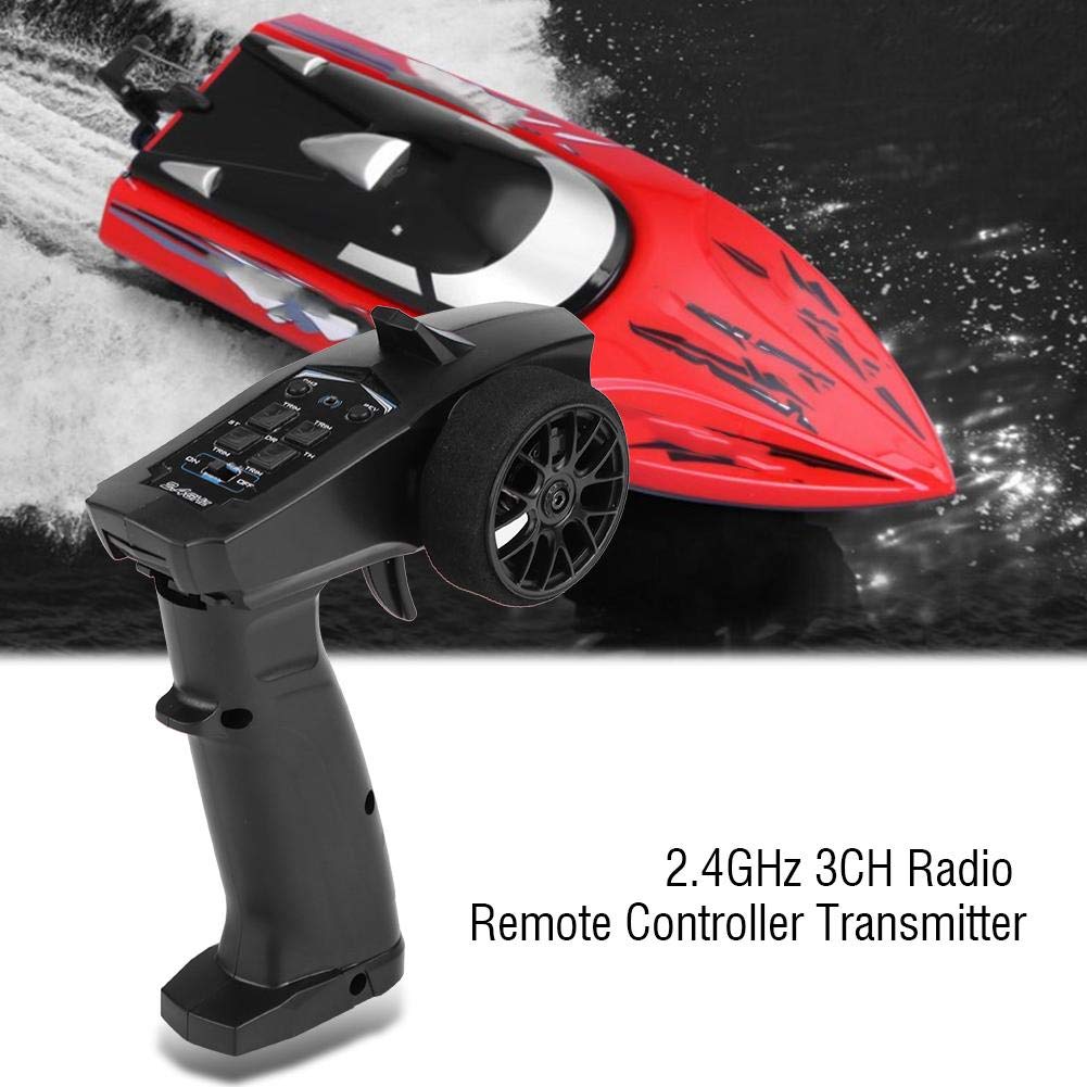 Dilwe Trasmettitore e Ricevitore per Telecomando Radiocomandato 2.4GHZ 3 Canali per Auto e Barca RC (91803G-VT)