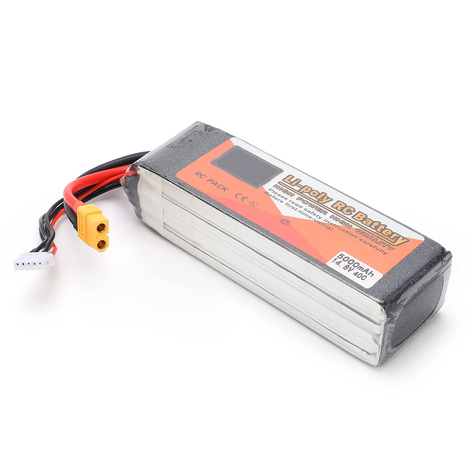 Batería de litio de larga duración 14,8 V 5000 mAh 40c para FPV Racing Drone y RC Quadcopter Máxima Energía Conversión Batería de Litio