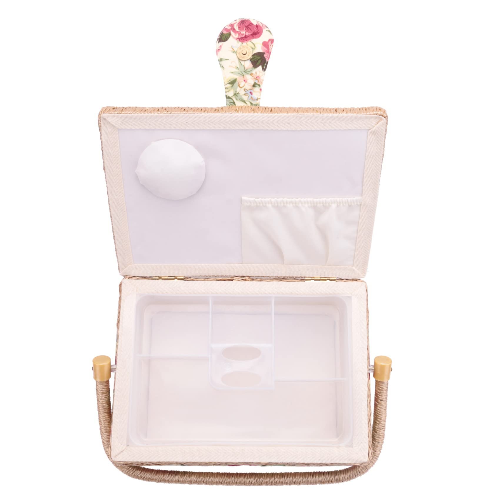 PRIZOM Cestino da cucito extra, cestino da cucito vintage, per aghi, , a nastro e altri accessori per cucire