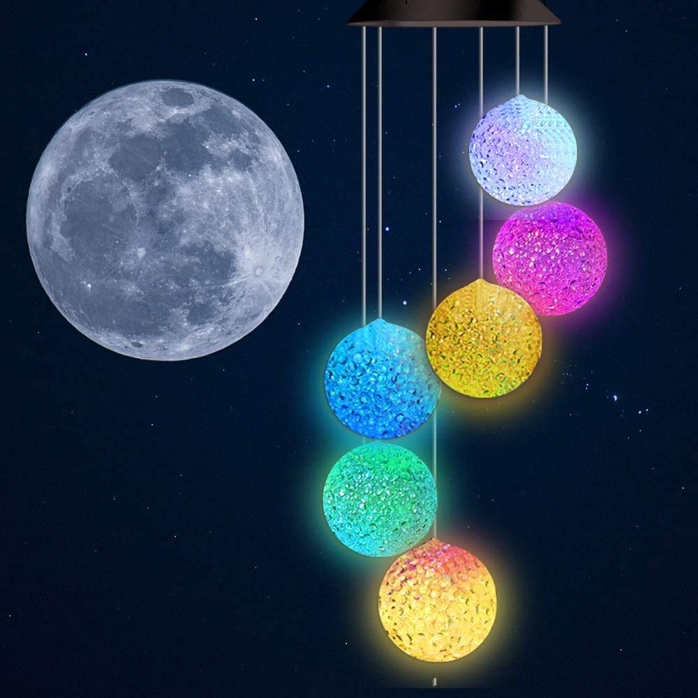 Quitd Led Solar Wind Chime Lights Color-Changing For Outdoor Ornaments Hanging Lamp Wind Spinner for Lawns Yard Home Party Festival Decoration