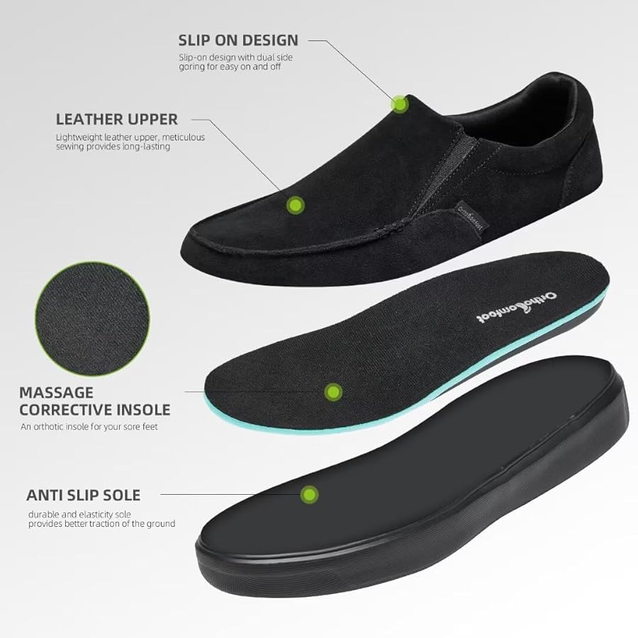 OrthoComfoot - Mocasines Ortopédicos Para Hombre Con Soporte De