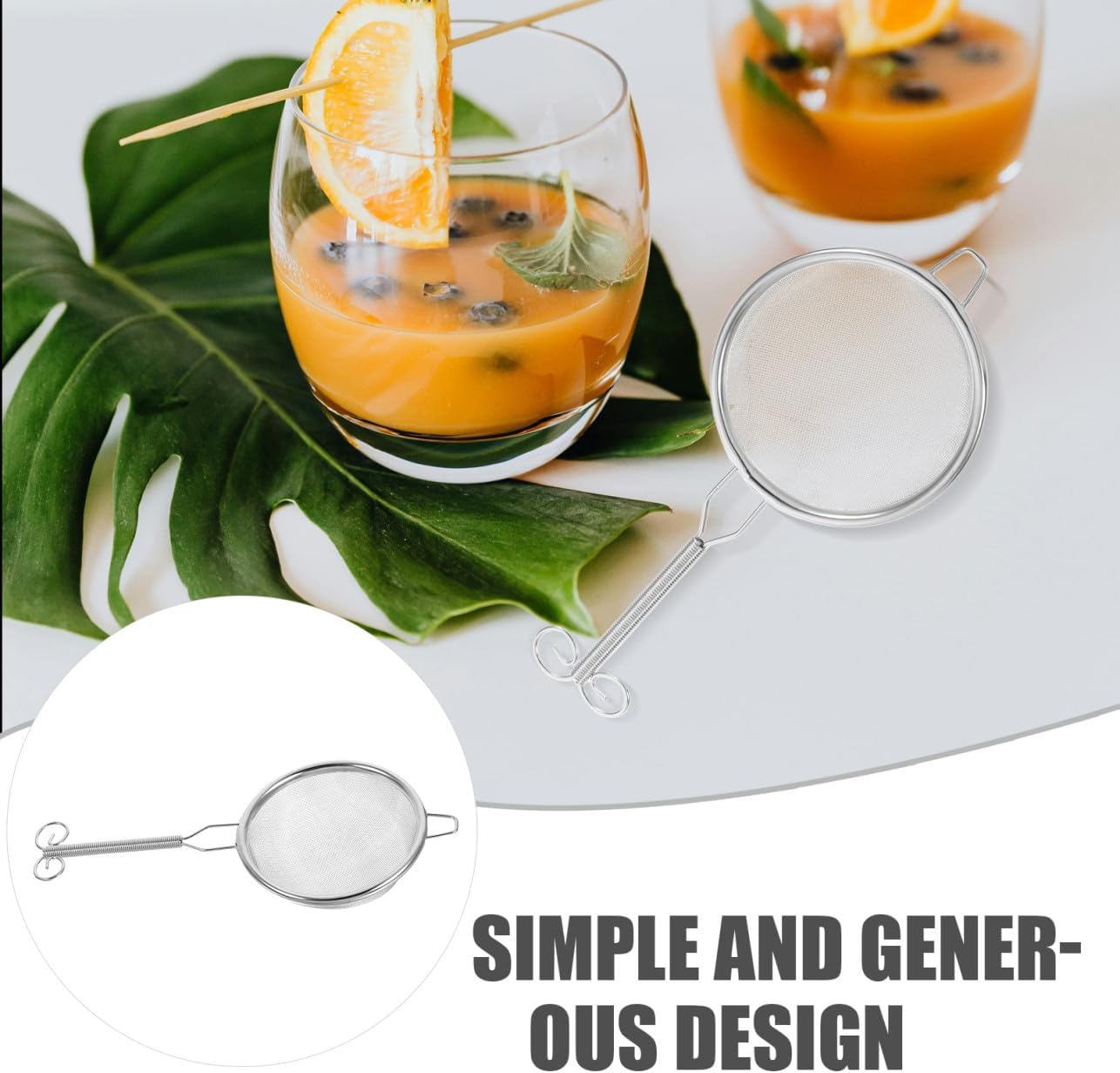 KICHOUSE Stainless Steel Tea Leaf Strainer Fine Mesh Loose Tea Filter 7cm Diameter Spoon for Home and Office Brewing