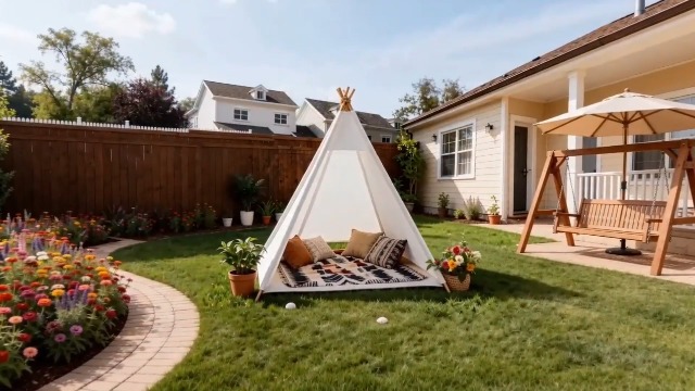 Betterhood 7' Large Teepee Tent for Adults, Play Tent with Carry Bag, 5 Sides Canvas Kids Teepee Tent Indoor & Outdoor Tents for Party, Wedding, Photo Prop, White : Toys &
