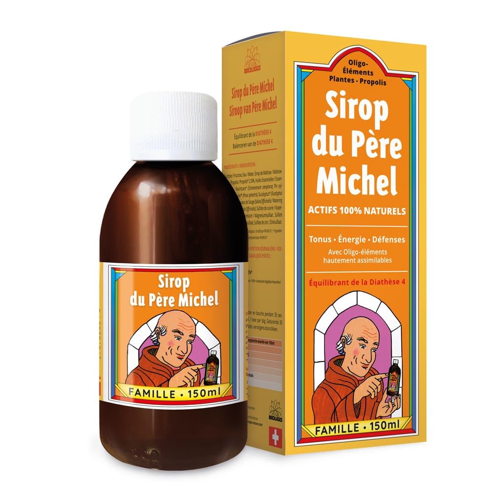 Sirop du Père Michel - Riche en propolis et oligoéléments - Mal de gorge - 150ml - Bioligo