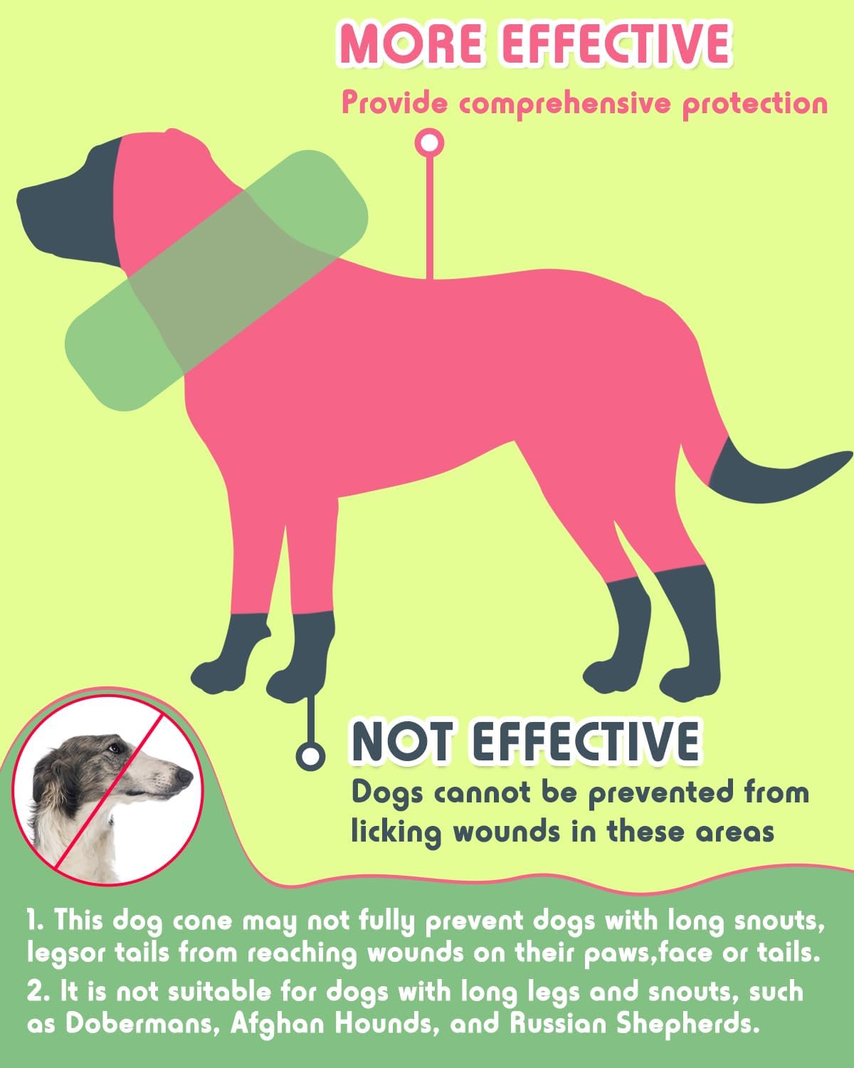 Inflatable Dog Pillow Cone Collar After Surgery, Donut Soft Neck Cone for Husky Border Collie Large Dogs, etc, Recovery E Collar to Stop Licking Watermelon