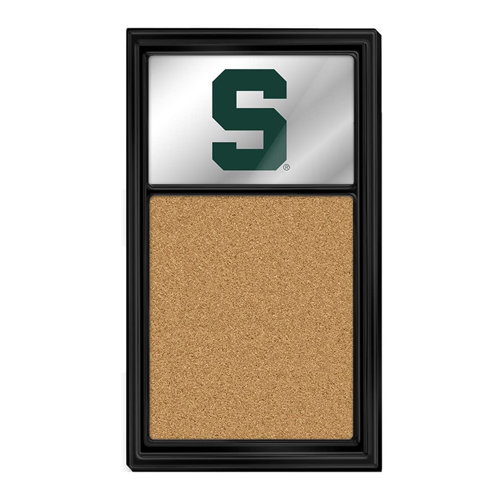 The Fan Brand NCAA Michigan State Spartans - Mirrored Cork Note Board - Sports Team Bar Sign Décor: Home, Dorm, Garage, Office, Fan Cave