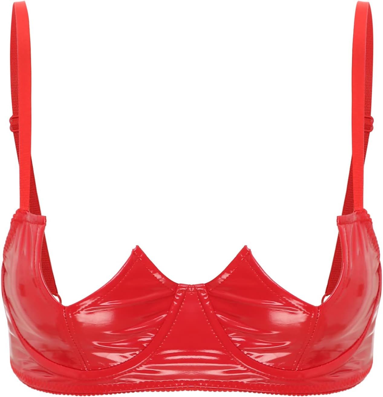 Oyolan Women's Underwire Push Up Shelf Bra Exposed 1/2 Cup Demi Balconette Unlined Bra Crop Top