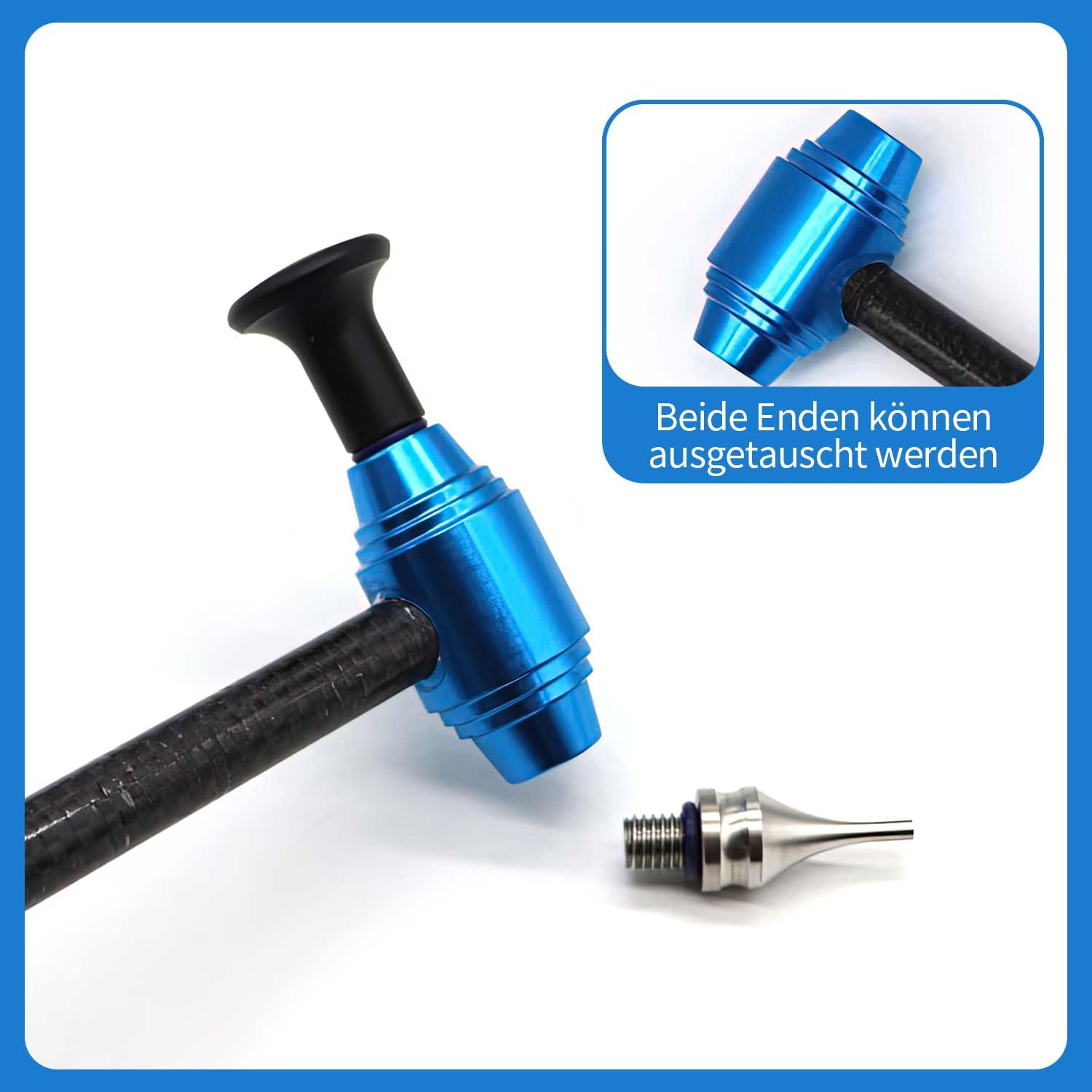 NIYATA Strumento per ammaccature, martello telescopico in lega di alluminio per riparazione ammaccature auto con 5 teste knock-down, kit di riparazione ammaccature auto, strumenti di riparazione
