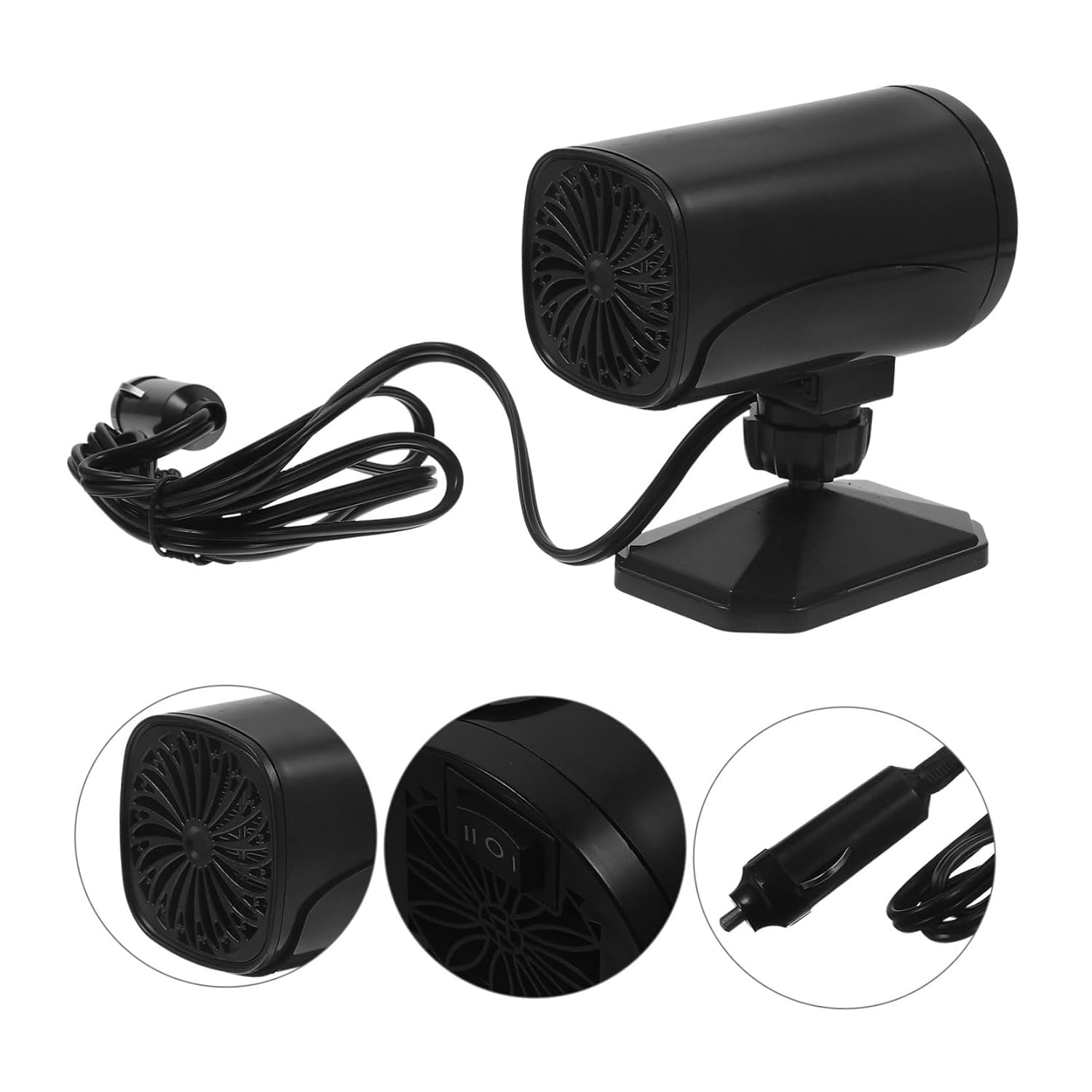 KALLORY 12V Portable Car Heater Automotive Defroster Windshield Defogger with Cigarette Lighter Plug Compact Vehicle Heater for Suvs Trucks and Rvs Efficient Cold Weather
