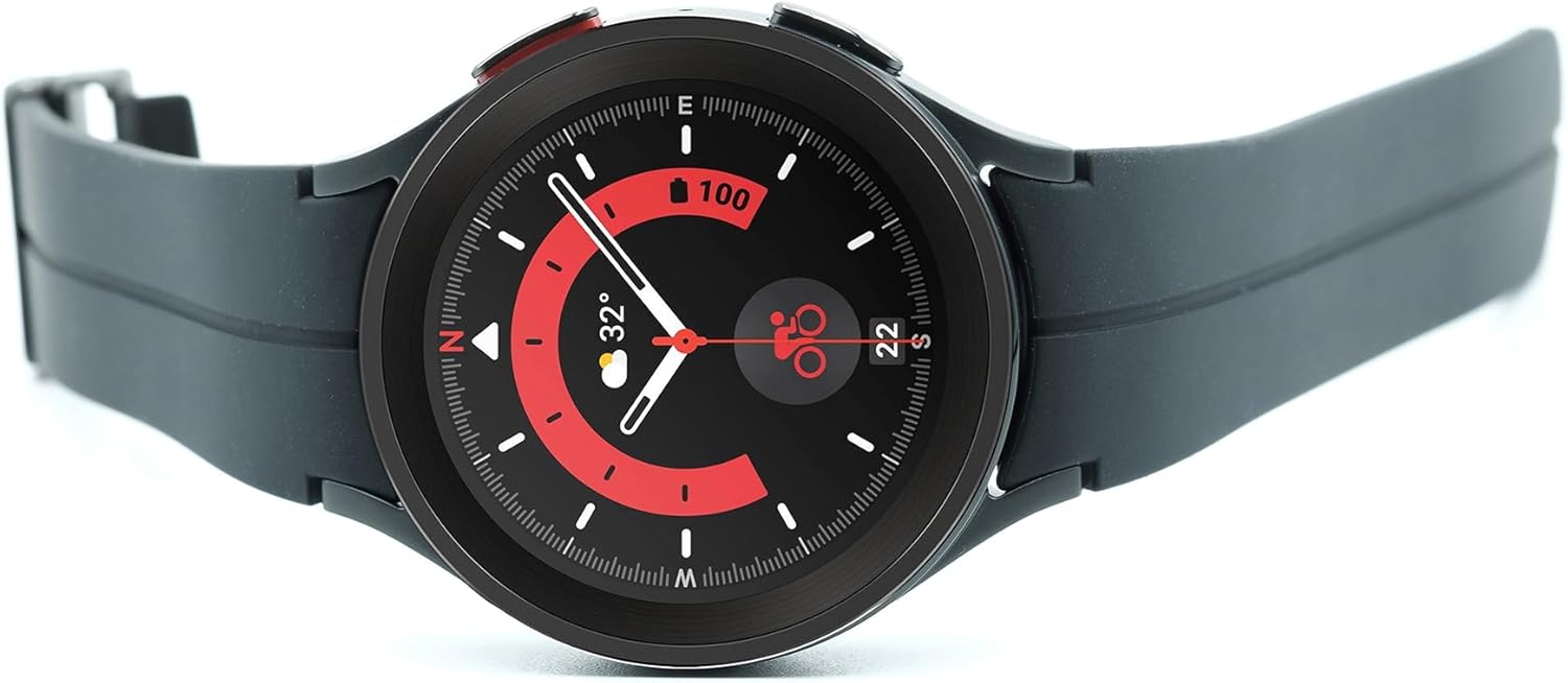 Samsung Galaxy Watch5 Pro Smartwatch Experience ultimate convenience with this water-resistant smartwatch, equipped with Wi-Fi and cellular capabilities for seamless connectivity. Track your activities, sleep, calories, and GPS location with ease.