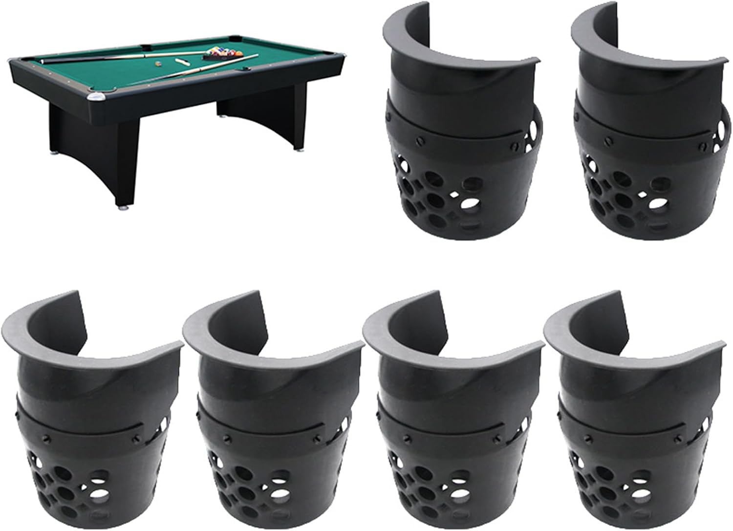 6Pcs Player Billiards Basket Pool Table Storage Pocket Billiard Pockets Accessories Billiard Storage Pockets