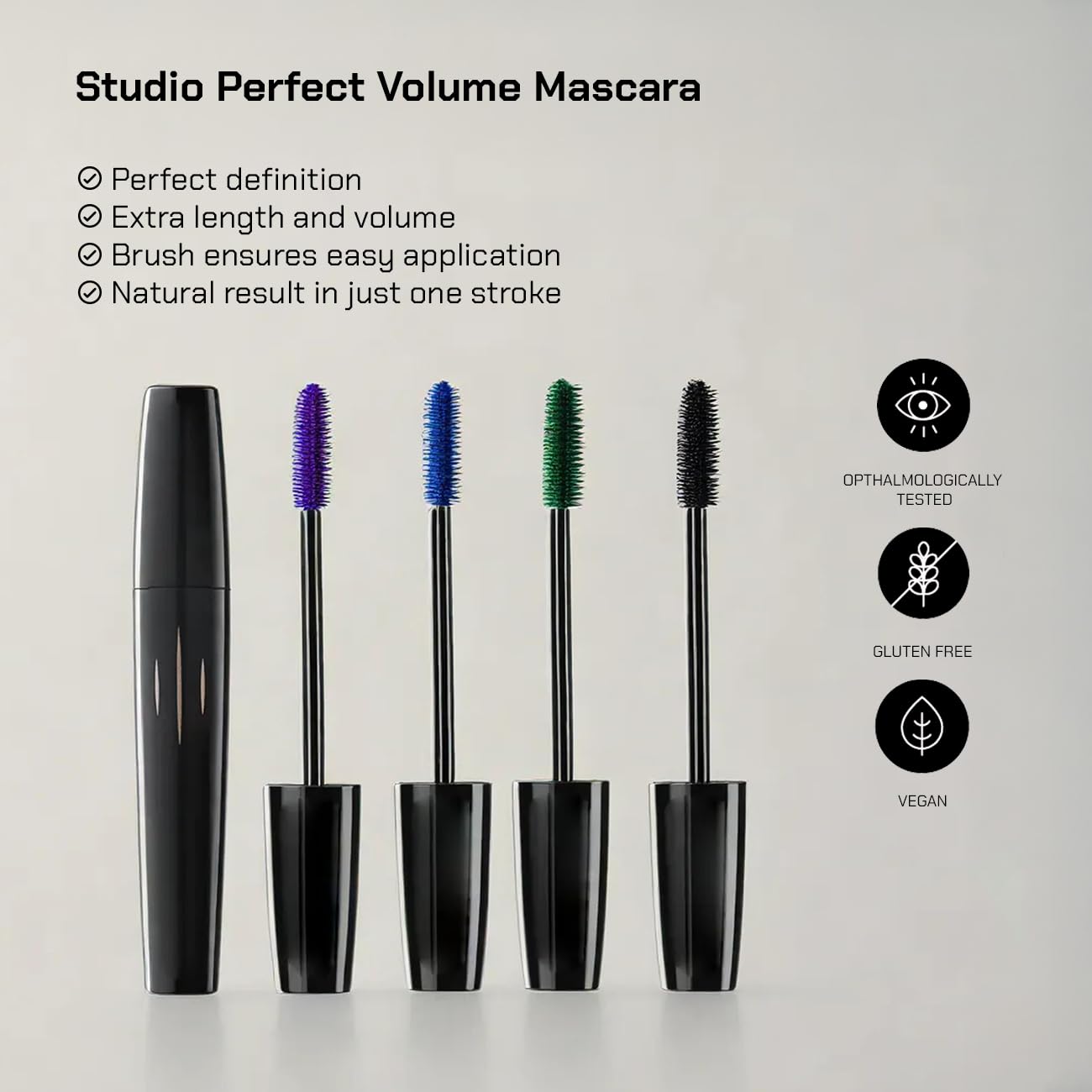 Radiant Professional Studio Perfect Mascara Volume and Length – Smudge-Proof, Cruelty Free, Lengthening Mascara with Silicone Brush & Natural Wax – Black (01), 0.30 oz - Image 9