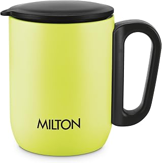 MILTON Gemini Coffee Mug 250 Double Walled Non - Insulated | 220 ml Inner Stainless Steel Tea Mug with Lid & Handle | Hot... Price In India